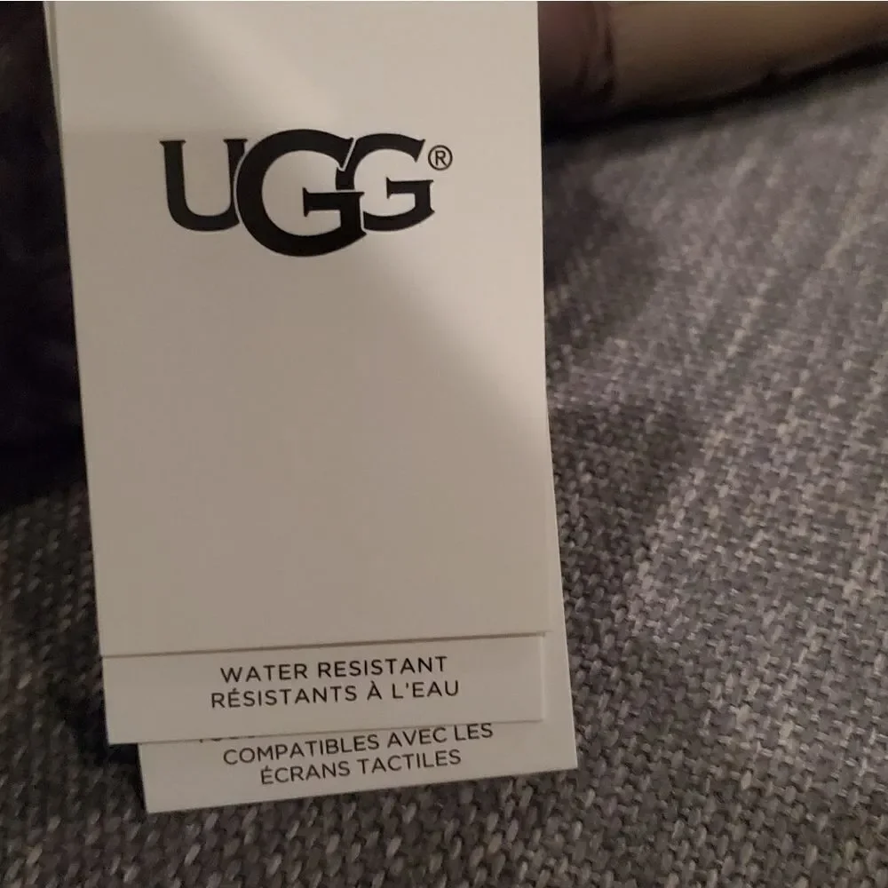 🆕️UGG Shearling-Trim Leather-Palm Gloves water resistant touchscreen📲🧤  …